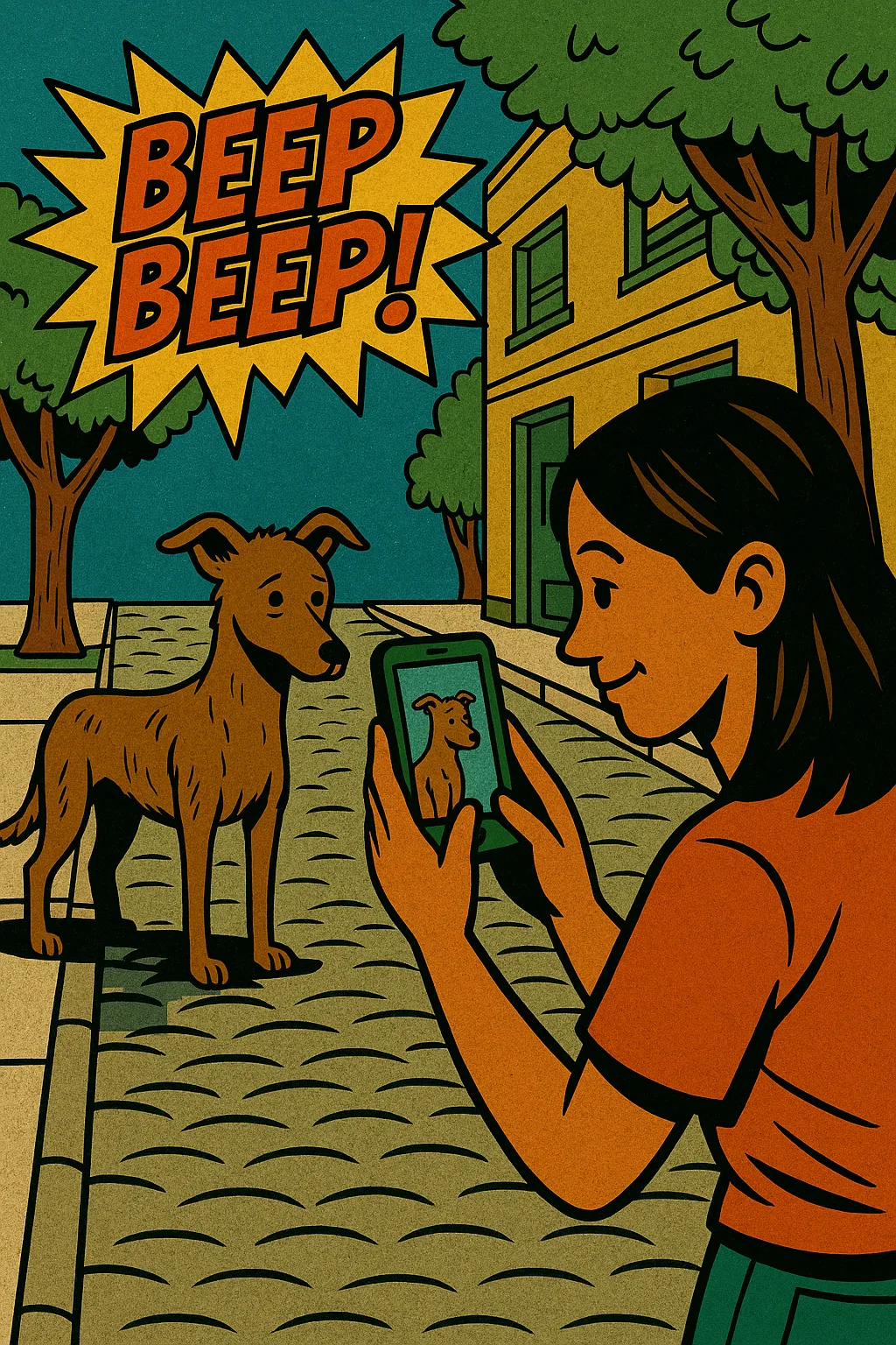 Vecina saca una foto a una mascota perdida