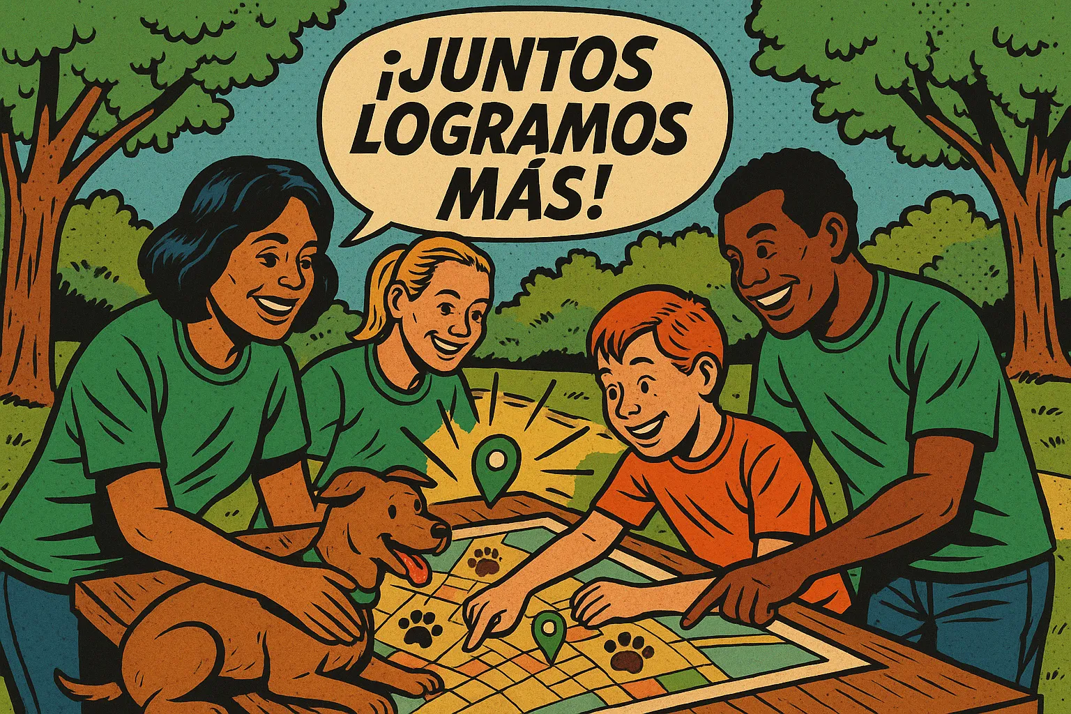 Voluntarios trabajando juntos por las mascotas